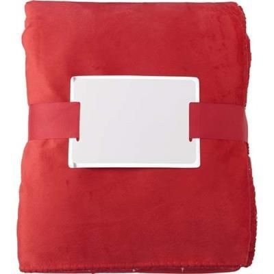 Branded Promotional POLYESTER MICRO MINK ANTI-PILLING PICNIC BLANKET in Red Blanket From Concept Incentives.