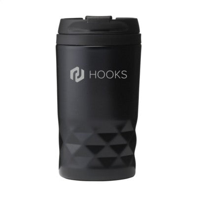 Branded Promotional GRAPHIC MINI MUG THERMO CUP in Black Travel Mug From Concept Incentives.