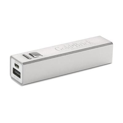 Branded Promotional POWERBANK 2600 CHARGER in Silver Charger From Concept Incentives.