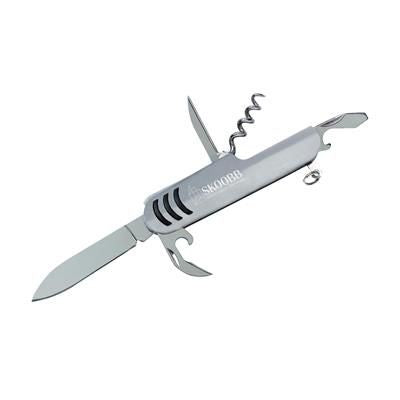 Branded Promotional GLAME POCKET KNIFE in Silver Knife From Concept Incentives.