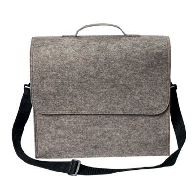 Branded Promotional FELT SHOULDER BAG in Grey Bag From Concept Incentives.