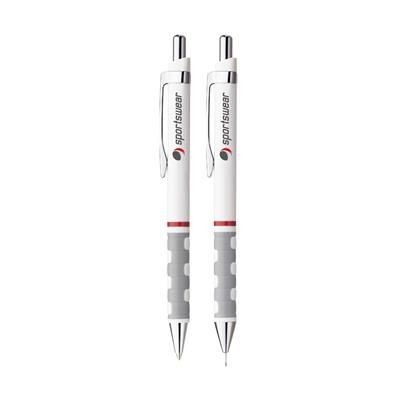 Branded Promotional ROTRING TIKKY WRITING SET in White Pen Set From Concept Incentives.