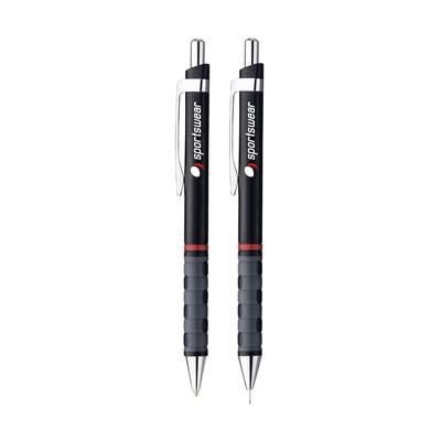 Branded Promotional ROTRING TIKKY WRITING SET in Black Pen Set From Concept Incentives.