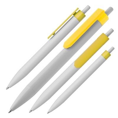 Branded Promotional BALL PEN SARAGOSSA in Yellow Pen From Concept Incentives.