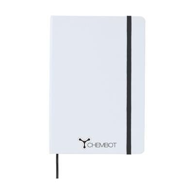 Branded Promotional WHITENOTE A5 NOTE BOOK in Black Note Pad From Concept Incentives.