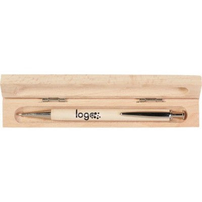 Branded Promotional NOVA BALL PEN in Beech Wood Pen From Concept Incentives.