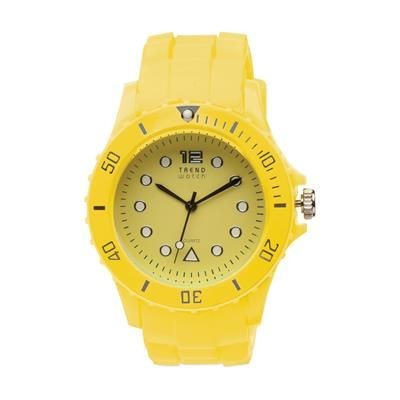 Branded Promotional TREND QUARTZ WATCH in Yellow Watch From Concept Incentives.