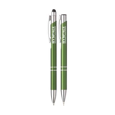 Branded Promotional EBONY SET WRITING SET in Green Writing Set From Concept Incentives.