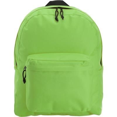 Branded Promotional POLYESTER BACKPACK RUCKSACK in Light Green Bag From Concept Incentives.