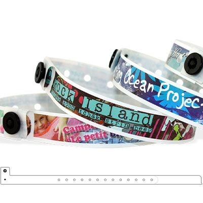 Branded Promotional CUSTOM FULL-COLOUR PLASTIC WRISTBAND 13MM NARROW Wrist Band From Concept Incentives.