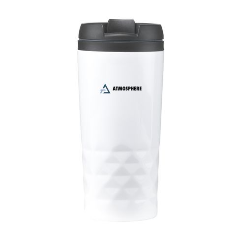 Branded Promotional GRAPHIC MUG THERMO CUP in Black Travel Mug From Concept Incentives.