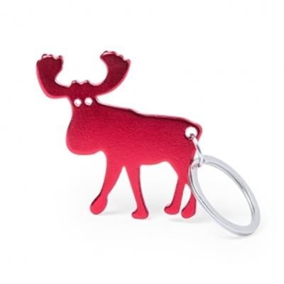 Branded Promotional KEYRING CHAIN OPENER in Aluminium Metal with Reindeer Design Keyring From Concept Incentives.