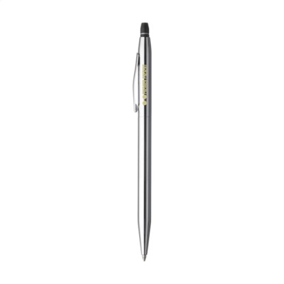 Branded Promotional CROSS CLICK CLASSIC BLACK PEN in chrome Pen From Concept Incentives.