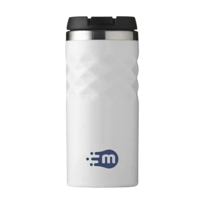 Branded Promotional GEOMETRIC MUG THERMO CUP in Black Travel Mug From Concept Incentives.
