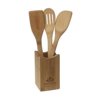 Branded Promotional KITCHENCUDE KITCHEN SET in Wood Kitchen Utensil Set From Concept Incentives.