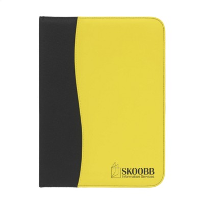 Branded Promotional PERUGIA A4 DOCUMENT FOLDER in Black & Yellow Document Wallet From Concept Incentives.