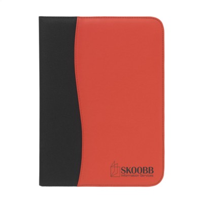 Branded Promotional PERUGIA A4 DOCUMENT FOLDER in Black & Red Document Wallet From Concept Incentives.