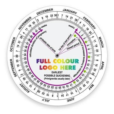 Branded Promotional PREGNANCY GESTATION CALCULATOR DATA ROUND DISC in White Data Disc From Concept Incentives.