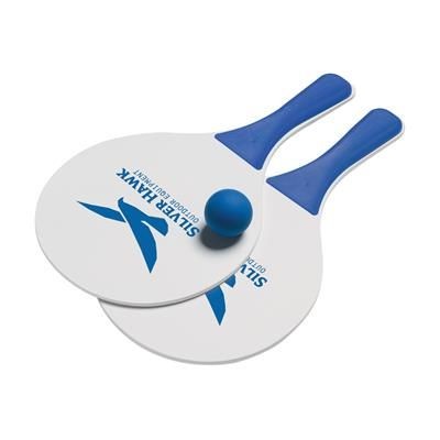 Branded Promotional TENNIS BEACH GAME in Blue Beach Game From Concept Incentives.