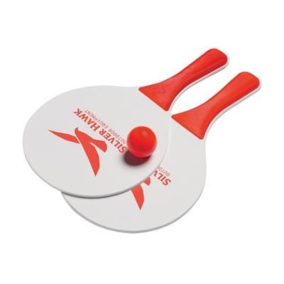 Branded Promotional TENNIS BEACH GAME in Red Beach Game From Concept Incentives.