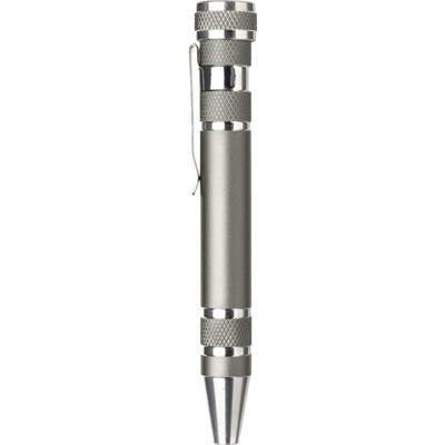 Branded Promotional PEN SHAPE SCREWDRIVER in Grey & Silver Screwdriver From Concept Incentives.