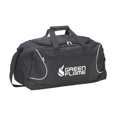 Branded Promotional SPORTS DUFFLE SPORTS & TRAVELLING BAG in Black Bag From Concept Incentives.