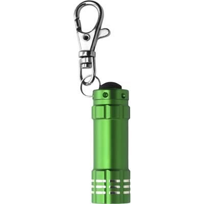 Branded Promotional SMALL METAL POCKET TORCH in Light Green Torch From Concept Incentives.