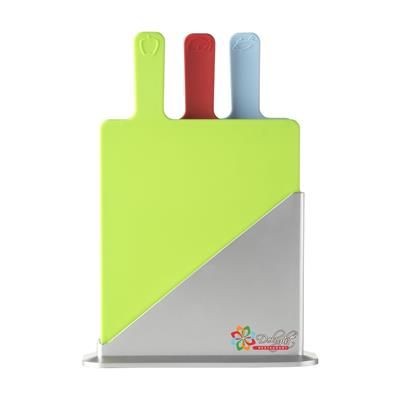 Branded Promotional CHOPPING BOARD SET in Silver Chopping Board From Concept Incentives.