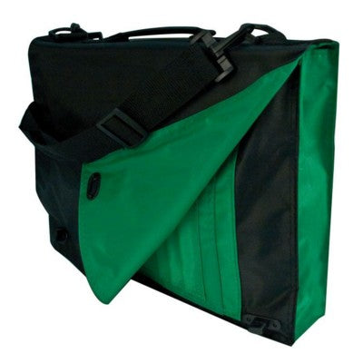 Branded Promotional IBIZA COLLEGE CONFERENCE & DOCUMENT SHOULDER BAG in Green Nylon Bag From Concept Incentives.