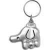 Branded Promotional PLASTIC THUMBS UP KEYRING with Push Button LED Light in Silver Keyring From Concept Incentives.