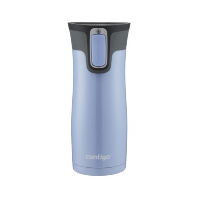 Branded Promotional CONTIGO WESTLOOP MUG THERMO CUP in Blue & Grey Travel Mug From Concept Incentives.