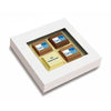 Branded Promotional CLEAR TRANSPARENT BOX with 4 Printed Chocolate Praline Chocolate From Concept Incentives.