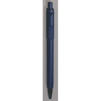 Branded Promotional BARON EXTRA RETRACTABLE PLASTIC BALL PEN in Solid Dark Blue Pen From Concept Incentives.