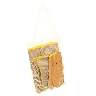 Branded Promotional BEACH STRAW MAT in Bag with Flip Flop & Straw Hat Beach Kit From Concept Incentives.