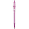 Branded Promotional BARON ICE RETRACTABLE PLASTIC BALL PEN in Cyclamen Clear Transparent Pen From Concept Incentives.