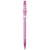 Branded Promotional BARON ICE RETRACTABLE PLASTIC BALL PEN in Cyclamen Clear Transparent Pen From Concept Incentives.