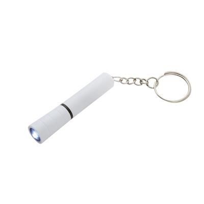 Branded Promotional MICRO TORCH KEYRING in White Torch From Concept Incentives.