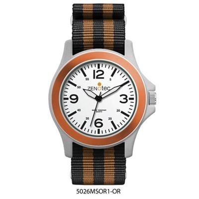 Branded Promotional FASHION WATCH with Stripe Fabric Strap Watch From Concept Incentives.