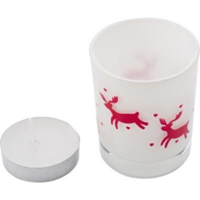 Branded Promotional GLASS CANDLE HOLDER with Christmas Decorations Candle Holder From Concept Incentives.