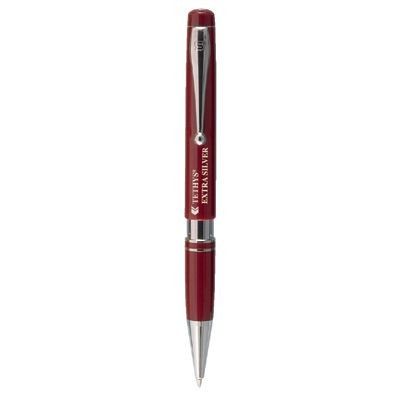 Branded Promotional TETHYS EXTRA SILVER RETRACTABLE PLASTIC BALL PEN Pen From Concept Incentives.