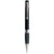 Branded Promotional TETHYS GRIP SILVER RETRACTABLE PLASTIC BALL PEN in Black Pen From Concept Incentives.