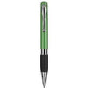 Branded Promotional TETHYS GRIP SILVER RETRACTABLE PLASTIC BALL PEN in Green Pen From Concept Incentives.