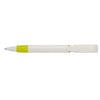 Branded Promotional S40 GRIP FT PUSH BUTTON PLASTIC BALL PEN in Solid White with Lime Green Fittings Pen From Concept Incentives.