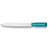 Branded Promotional S40 COLOR PUSH BUTTON PLASTIC BALL PEN in Solid White with Teal Trim Pen From Concept Incentives.