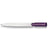 Branded Promotional S40 COLOR PUSH BUTTON PLASTIC BALL PEN in Solid White with Lilac Trim Pen From Concept Incentives.