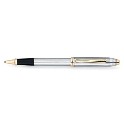 Branded Promotional CROSS TOWNSEND ROLLERBALL PEN in Silver Chrome & Gold Pen From Concept Incentives.