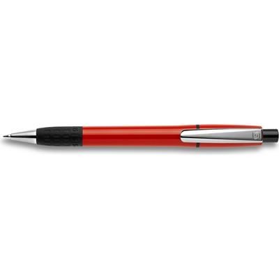 Branded Promotional SEMYR GRIP EXTRA PUSH BUTTON PLASTIC BALL PEN in Solid Red Pen From Concept Incentives.