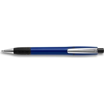 Branded Promotional SEMYR GRIP EXTRA PUSH BUTTON PLASTIC BALL PEN in Solid Dark Blue Pen From Concept Incentives.