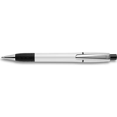 Branded Promotional SEMYR GRIP EXTRA PUSH BUTTON PLASTIC BALL PEN in Solid White Pen From Concept Incentives.