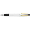 Branded Promotional SEMYR GRIP COLOUR PUSH BUTTON PLASTIC BALL PEN in Yellow Pen From Concept Incentives.